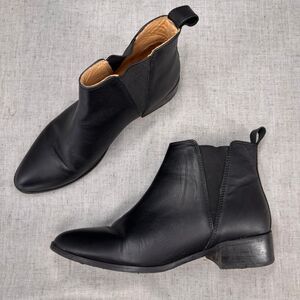 Nisolo Chelsea Boots Black Leather Pull On Classic Preppy Ankle Women's 8